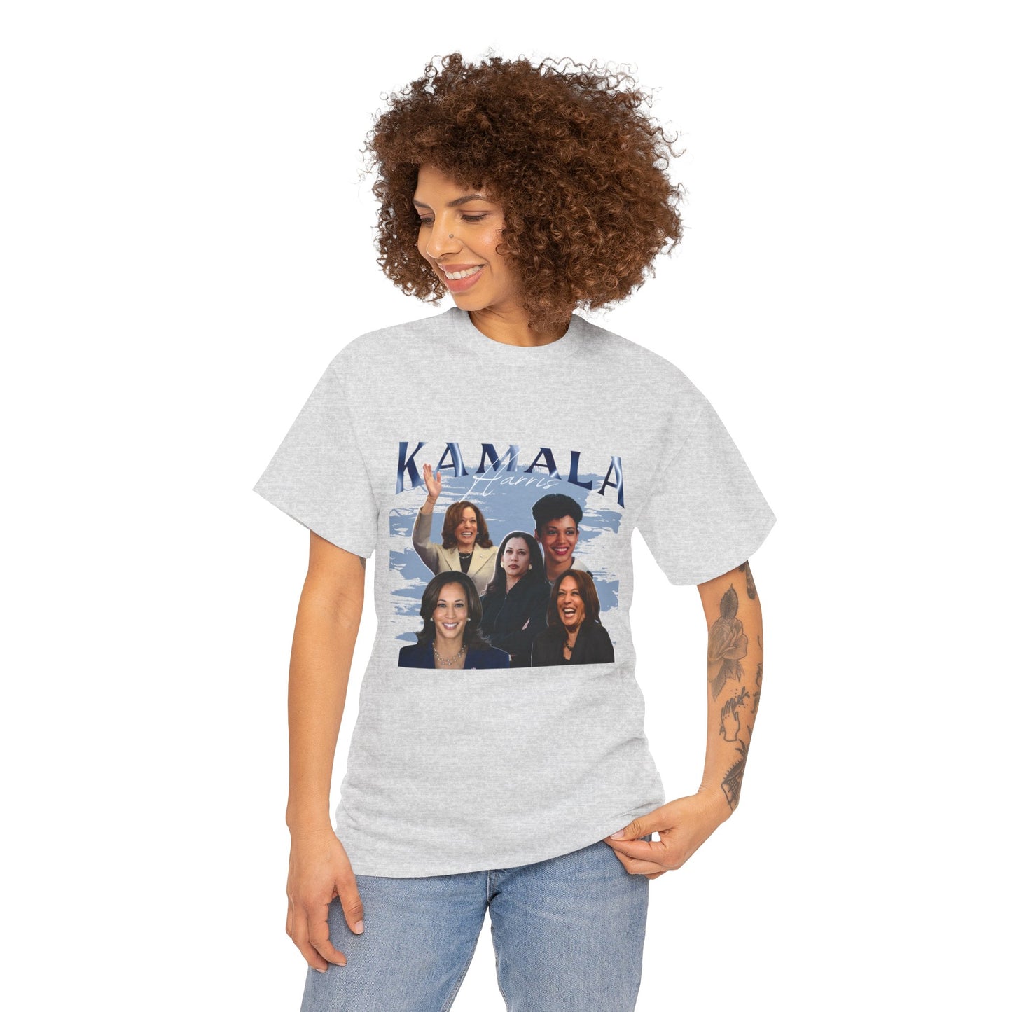 Kamala Harris Blue Collage T-Shirt