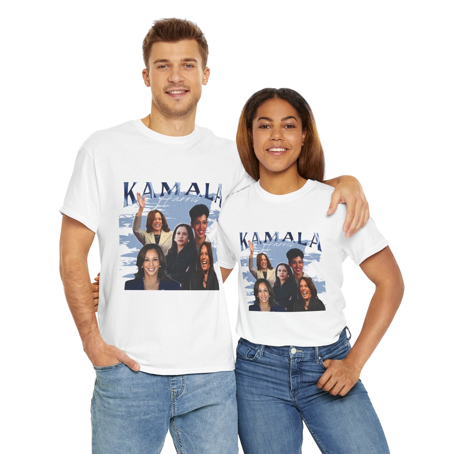 Kamala Harris Blue Collage T-Shirt