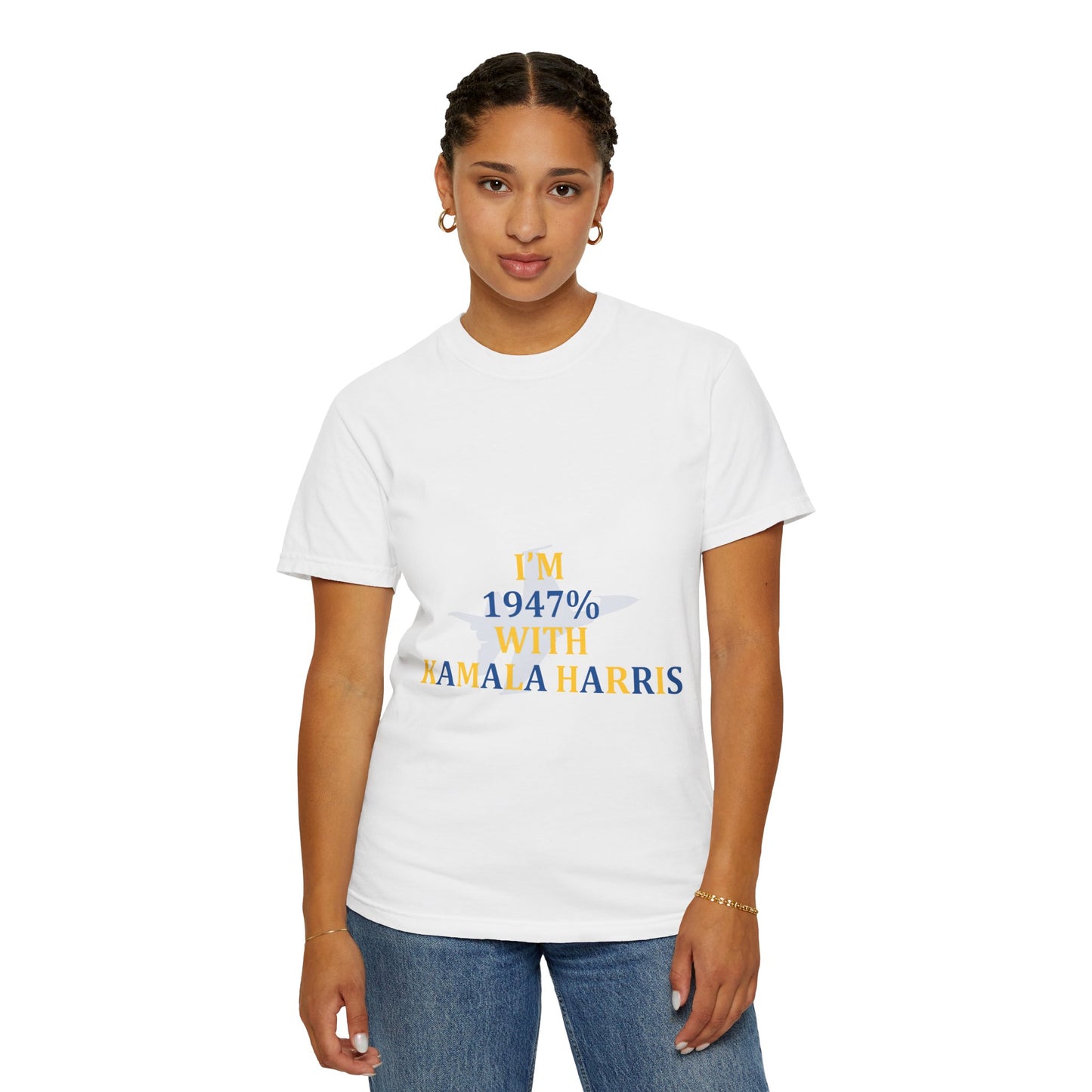 I'm 1947% With Kamala Tee Ultramarine Blue/Golden Yellow