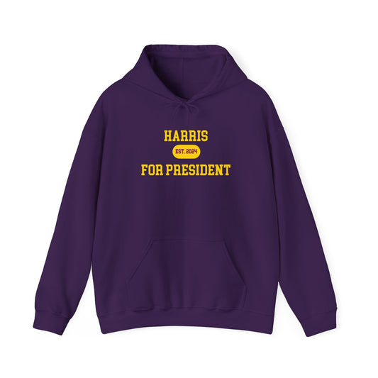 Harris For President Hoodie Royal Purple/Old Gold