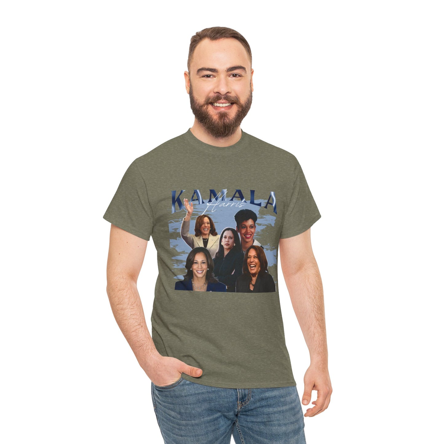 Kamala Harris Blue Collage T-Shirt