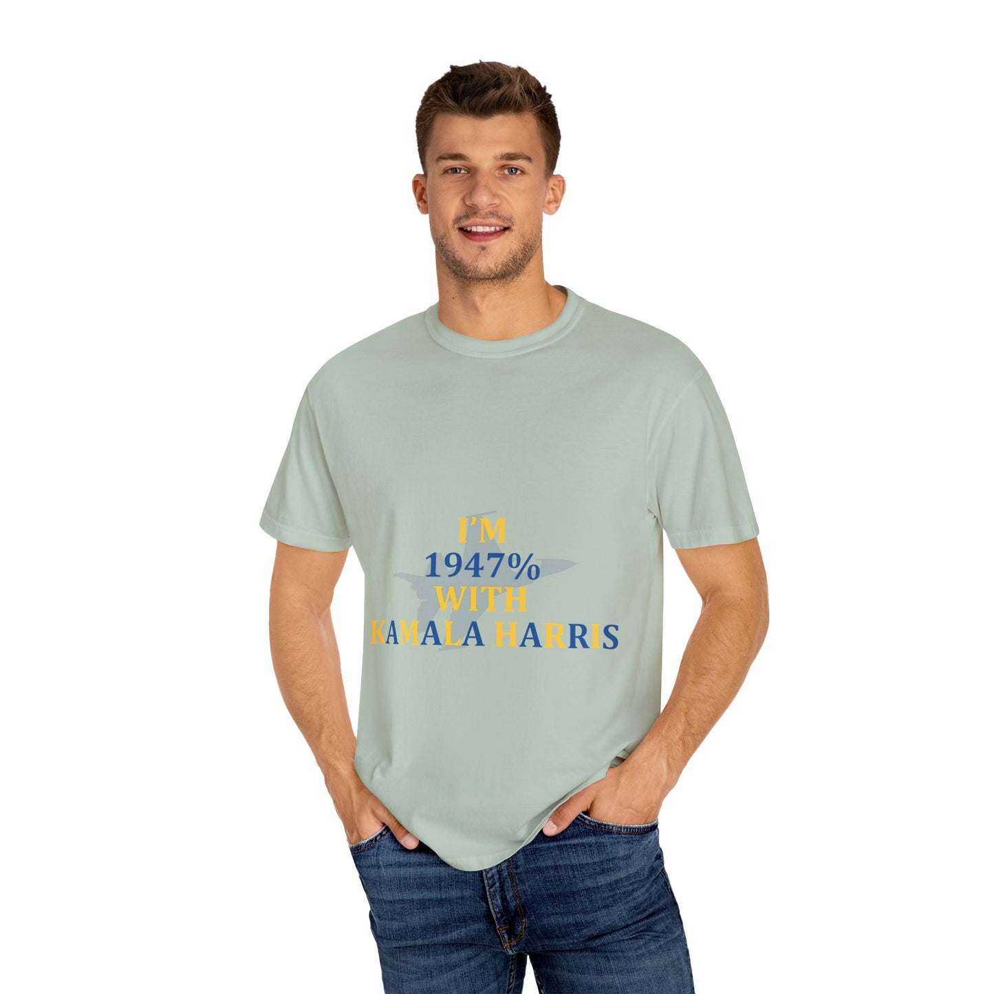 I'm 1947% With Kamala Tee Ultramarine Blue/Golden Yellow