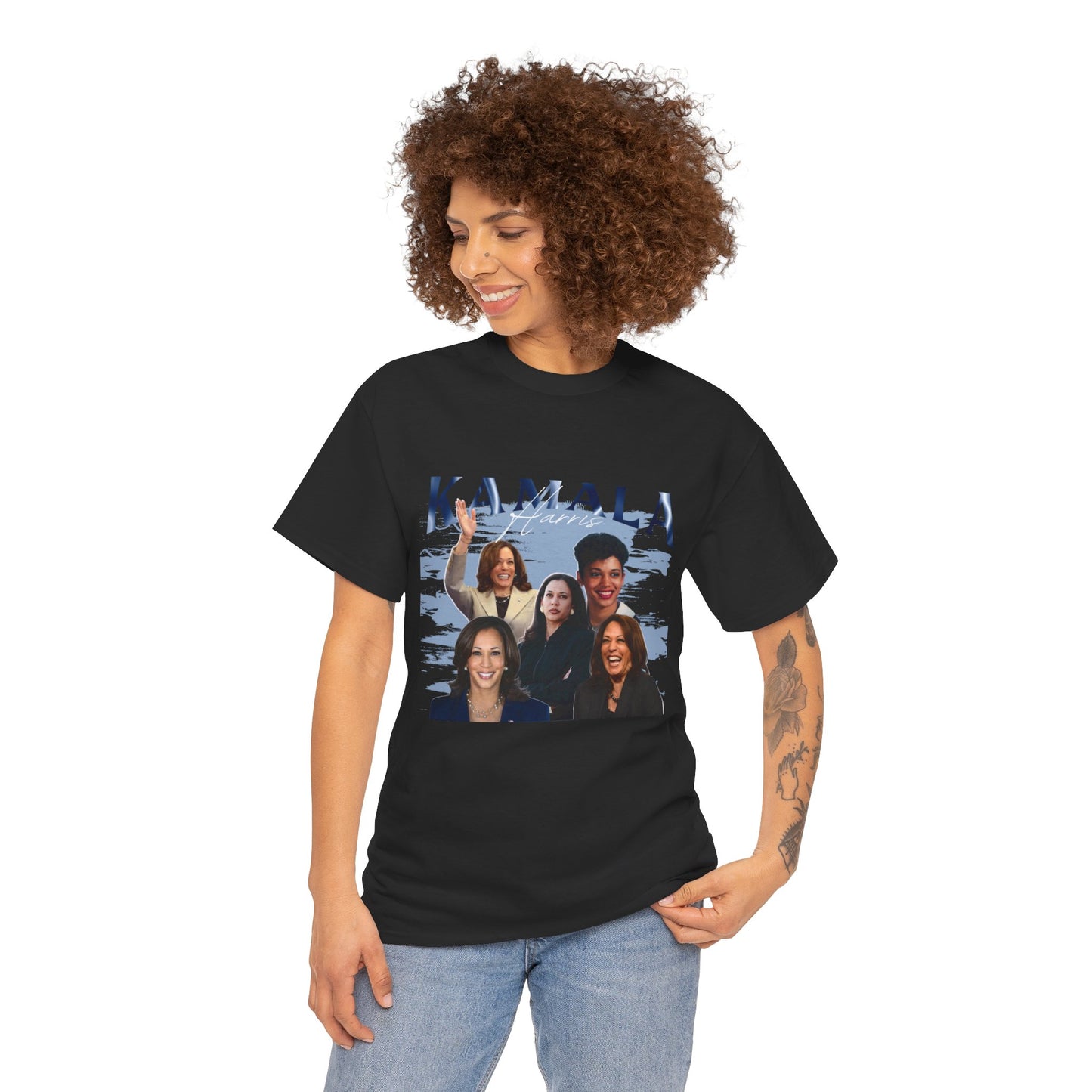 Kamala Harris Blue Collage T-Shirt