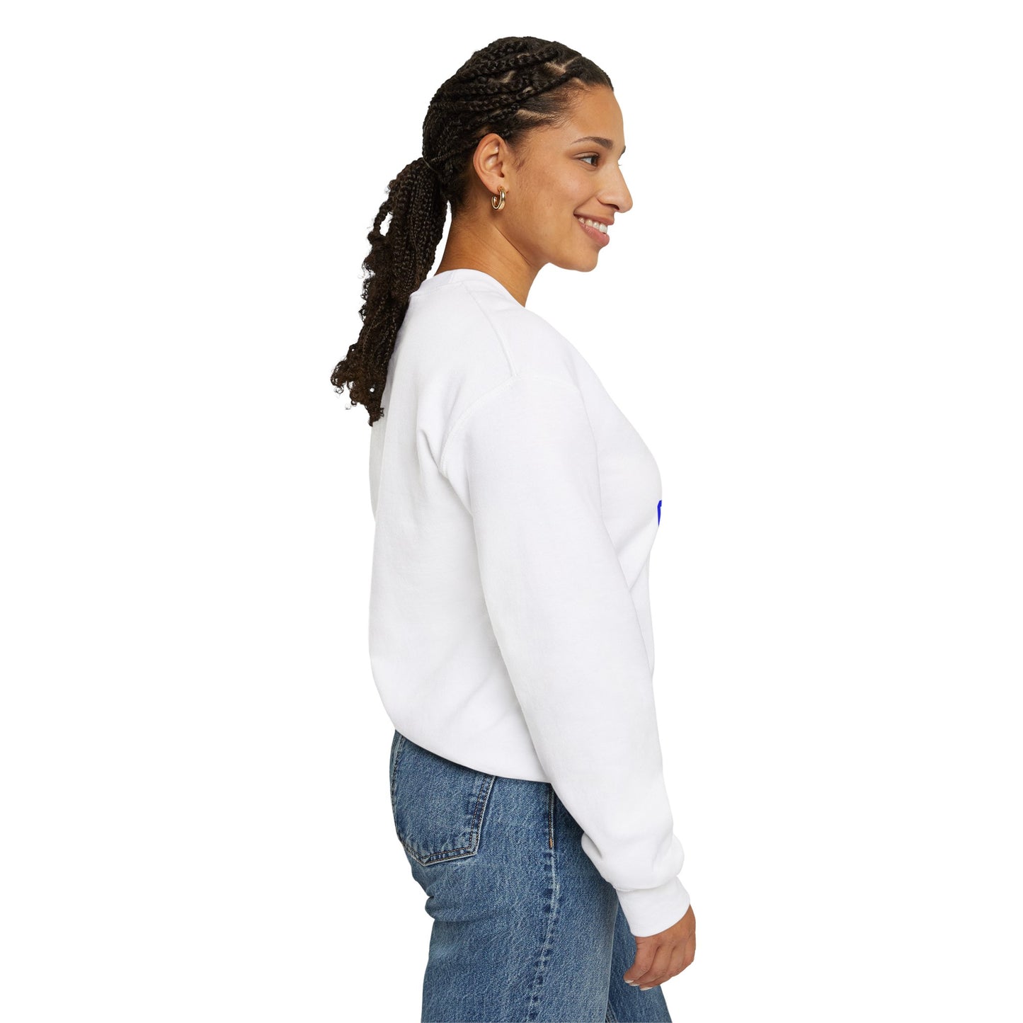 It's Pronounced Comma-La Crewneck Royal Blue/Pure White