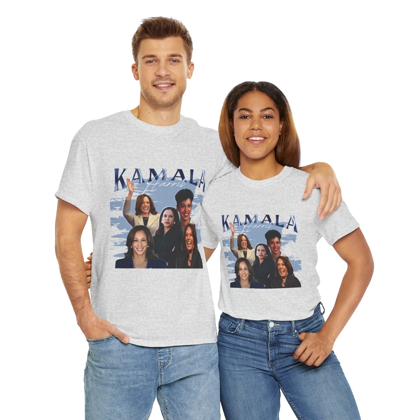 Kamala Harris Blue Collage T-Shirt