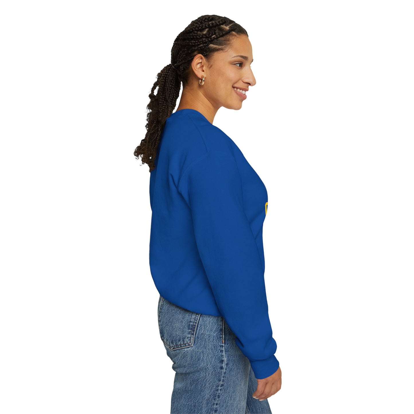 It's Pronounced Comma-La Crewneck Royal Blue/Gold