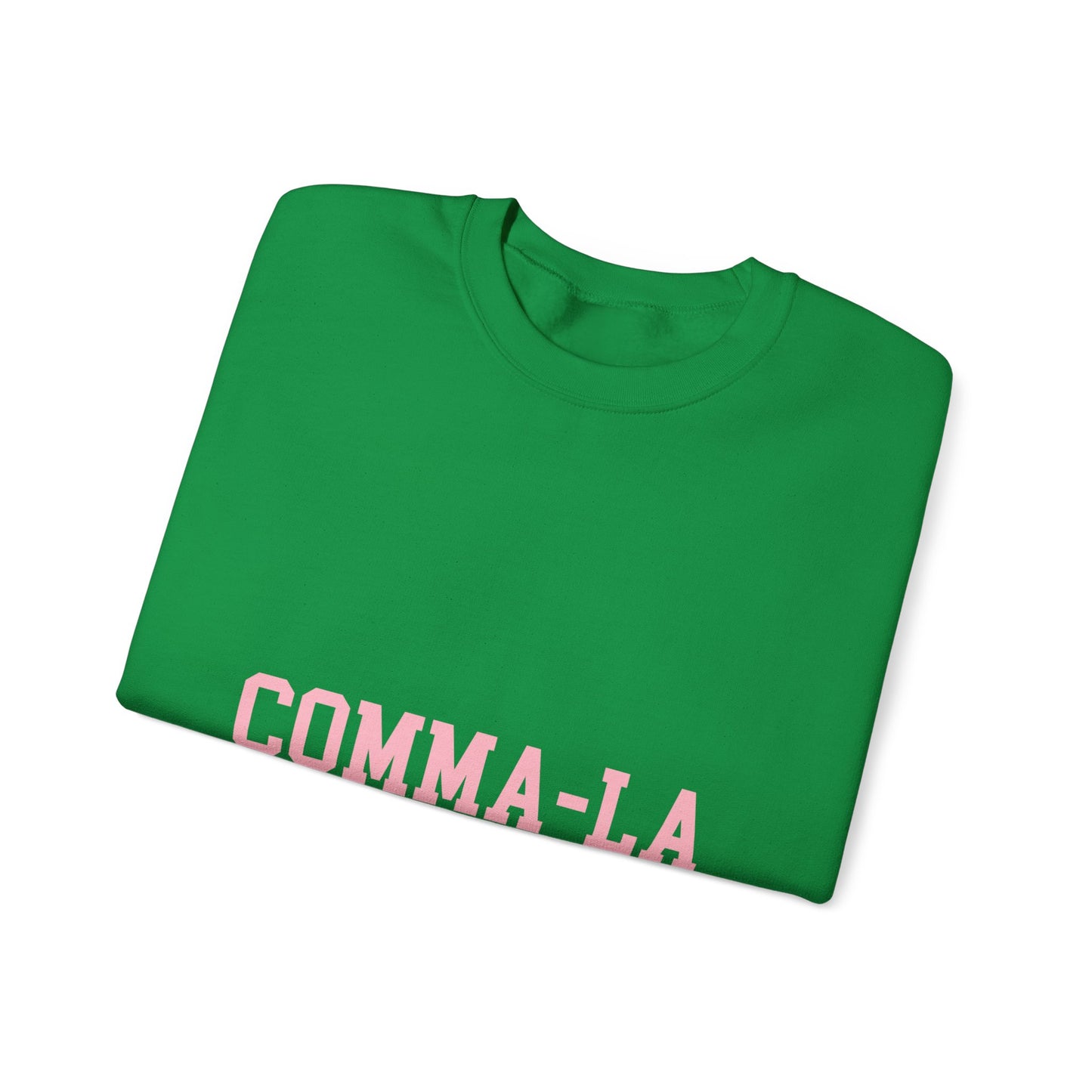 It's Pronounced Comma-La Crewneck Salmon Pink/Apple Green