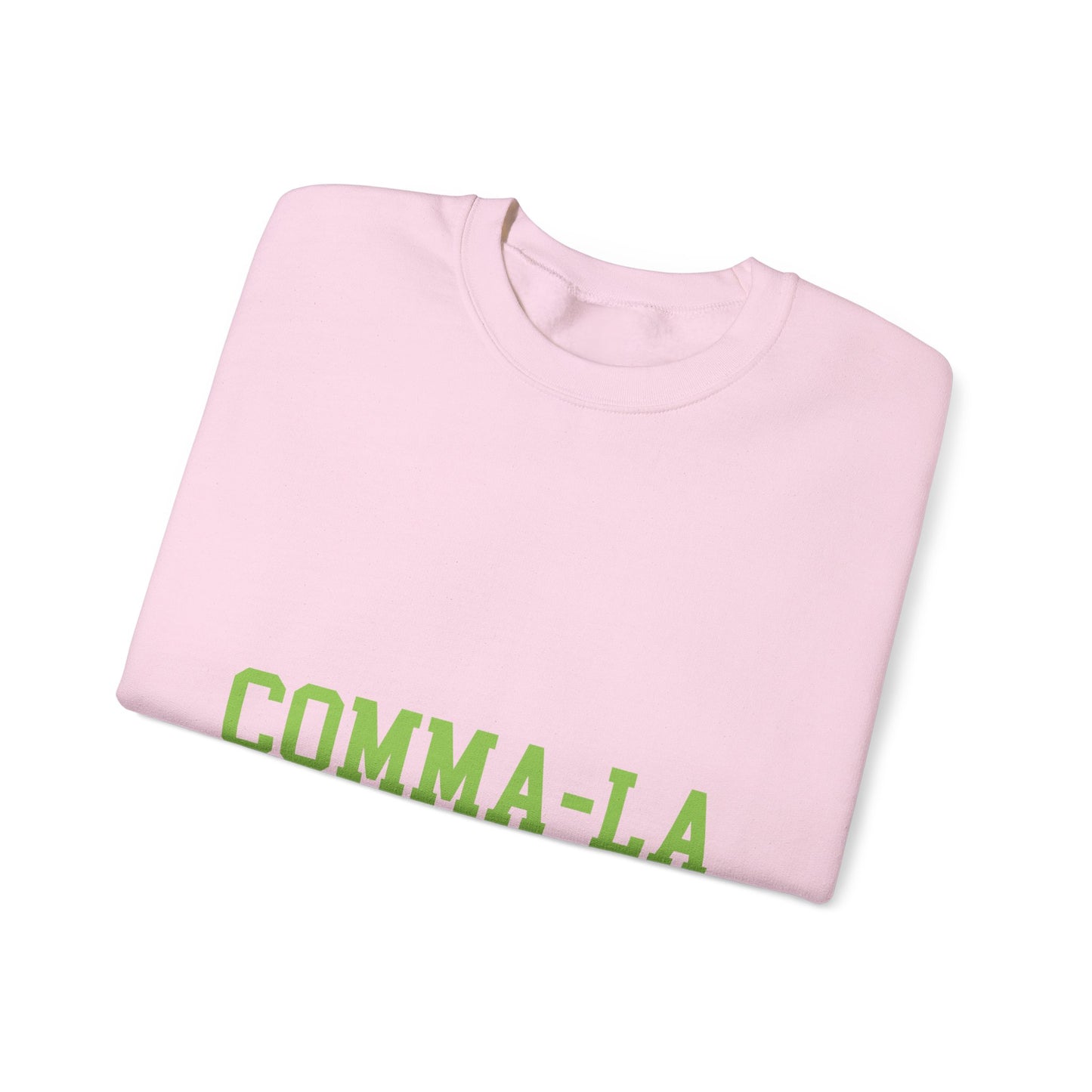 It's Pronounced Comma-La Crewneck Salmon Pink/Apple Green