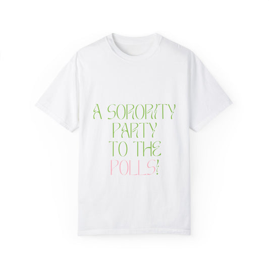 A Sorority Party T-Shirt Salmon Pink/Apple Green