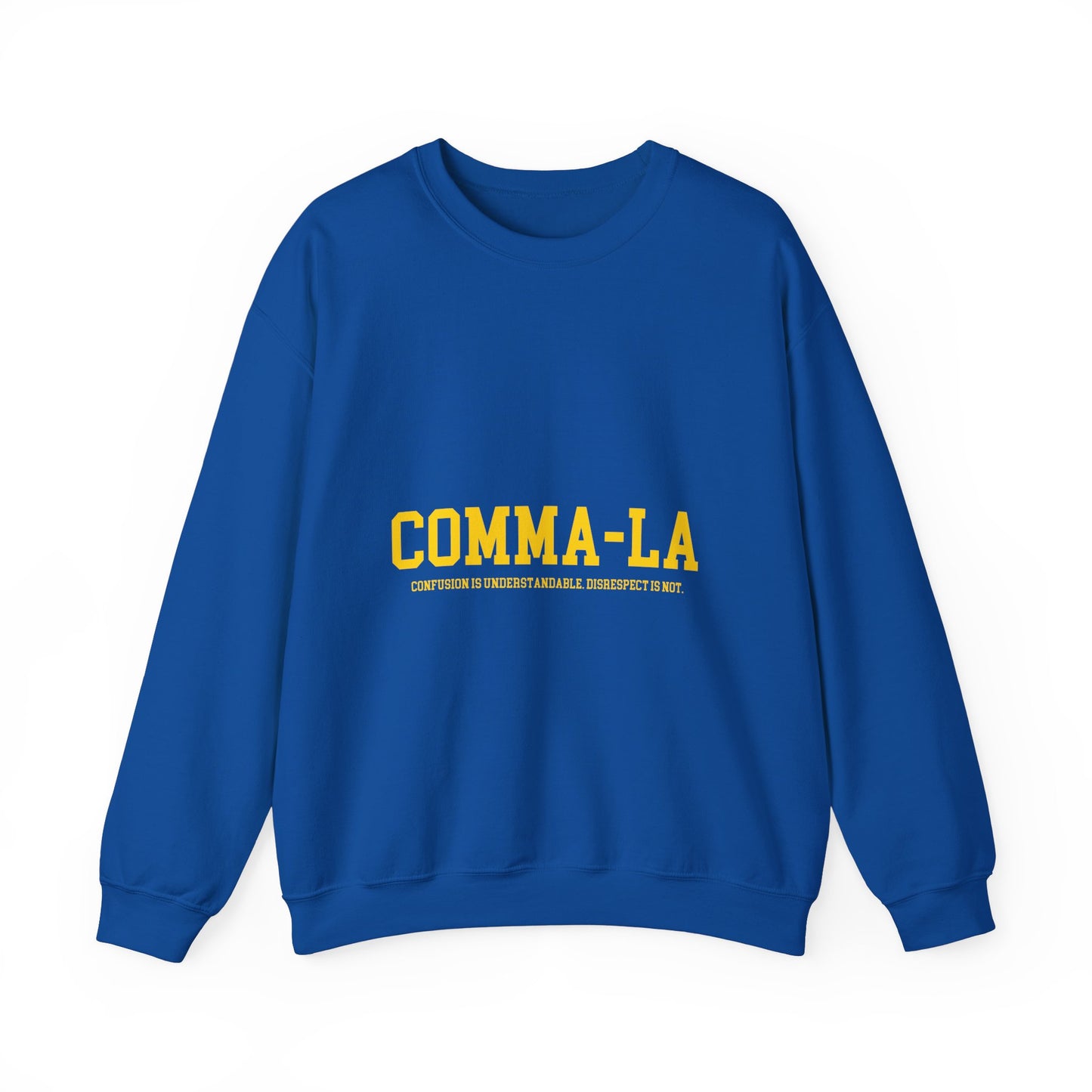 It's Pronounced Comma-La Crewneck Royal Blue/Gold