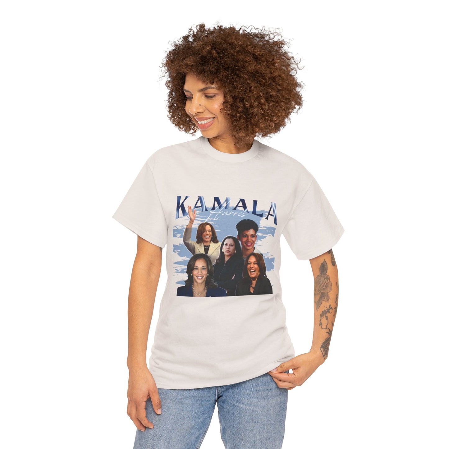 Kamala Harris Blue Collage T-Shirt