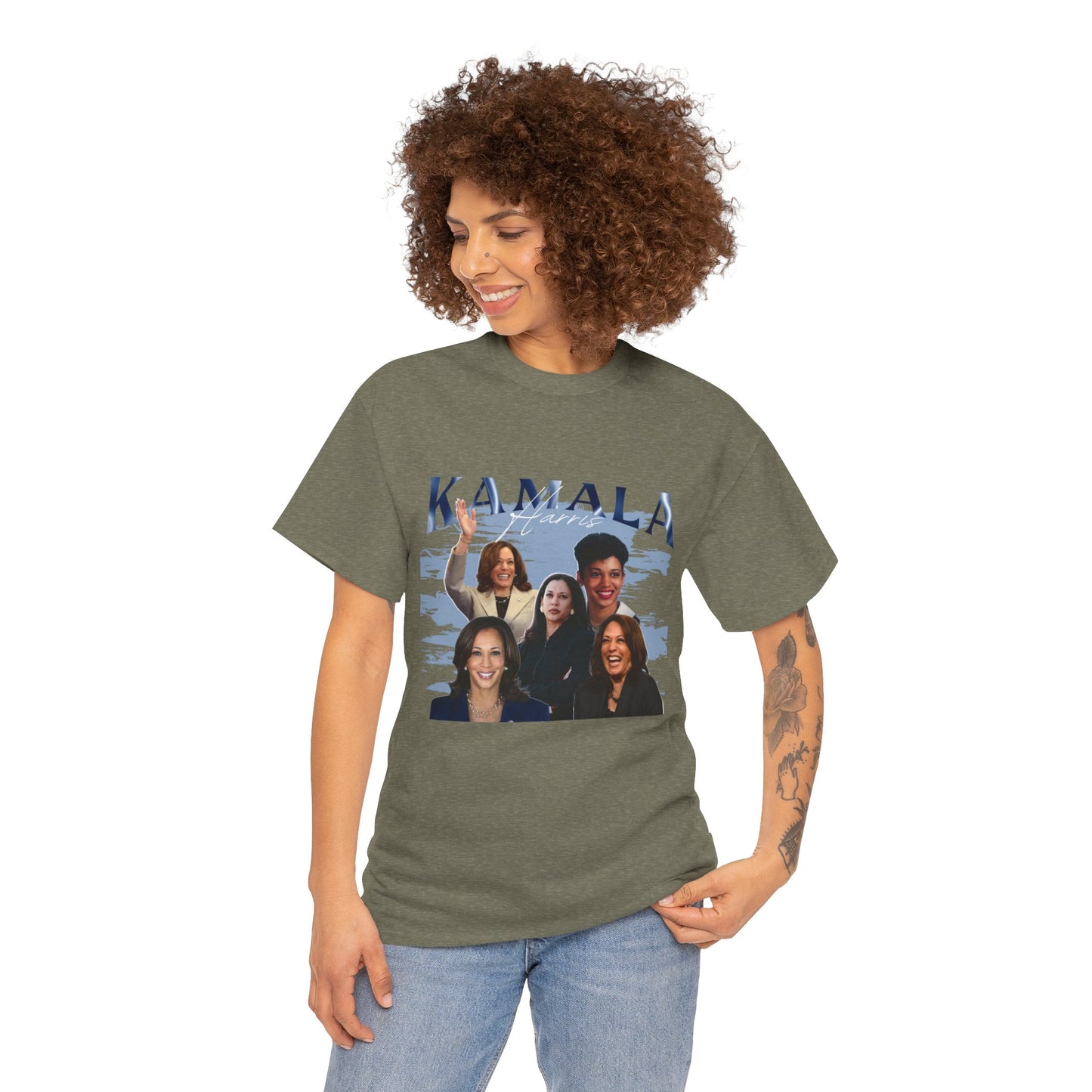 Kamala Harris Blue Collage T-Shirt