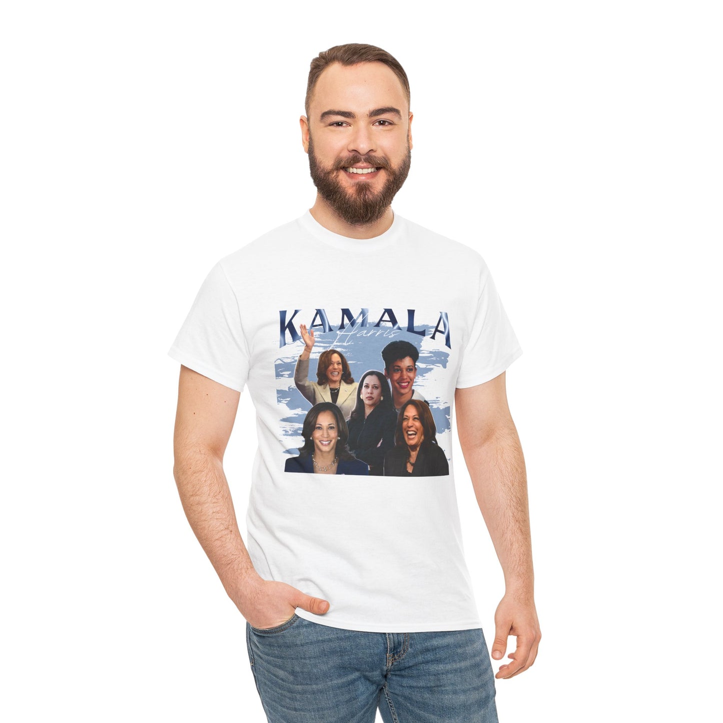 Kamala Harris Blue Collage T-Shirt