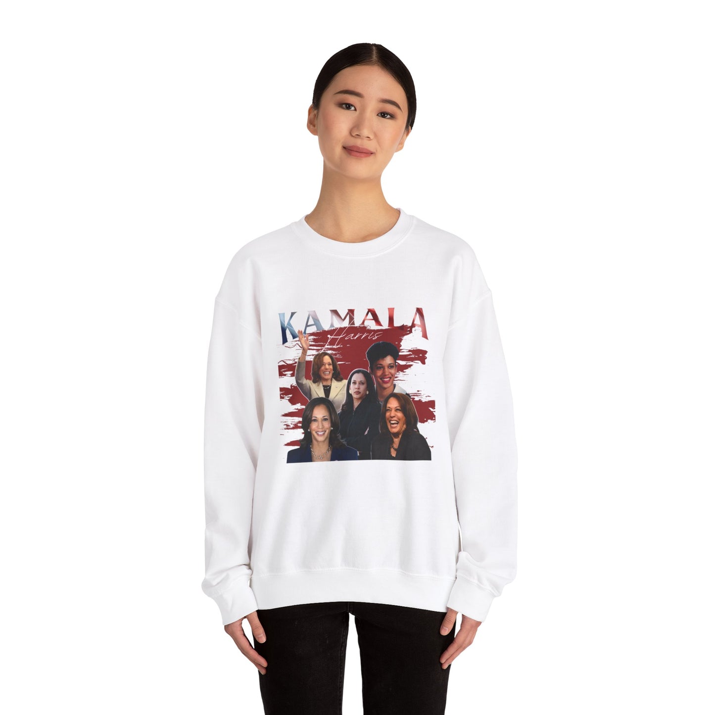 Kamala Harris Red Collage Crewneck Sweater