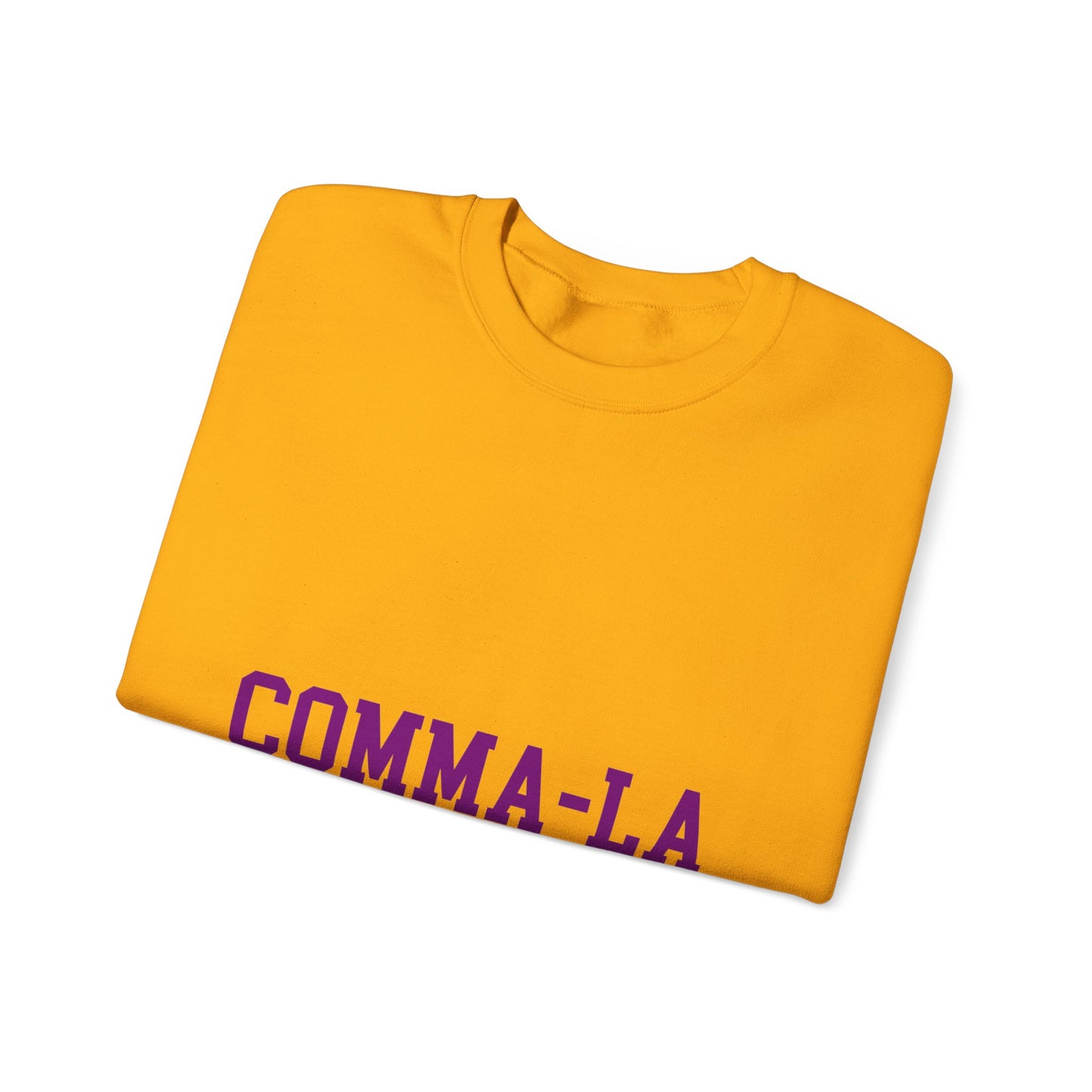 It's Pronounced Comma-La Crewneck Royal Purple/Old Gold