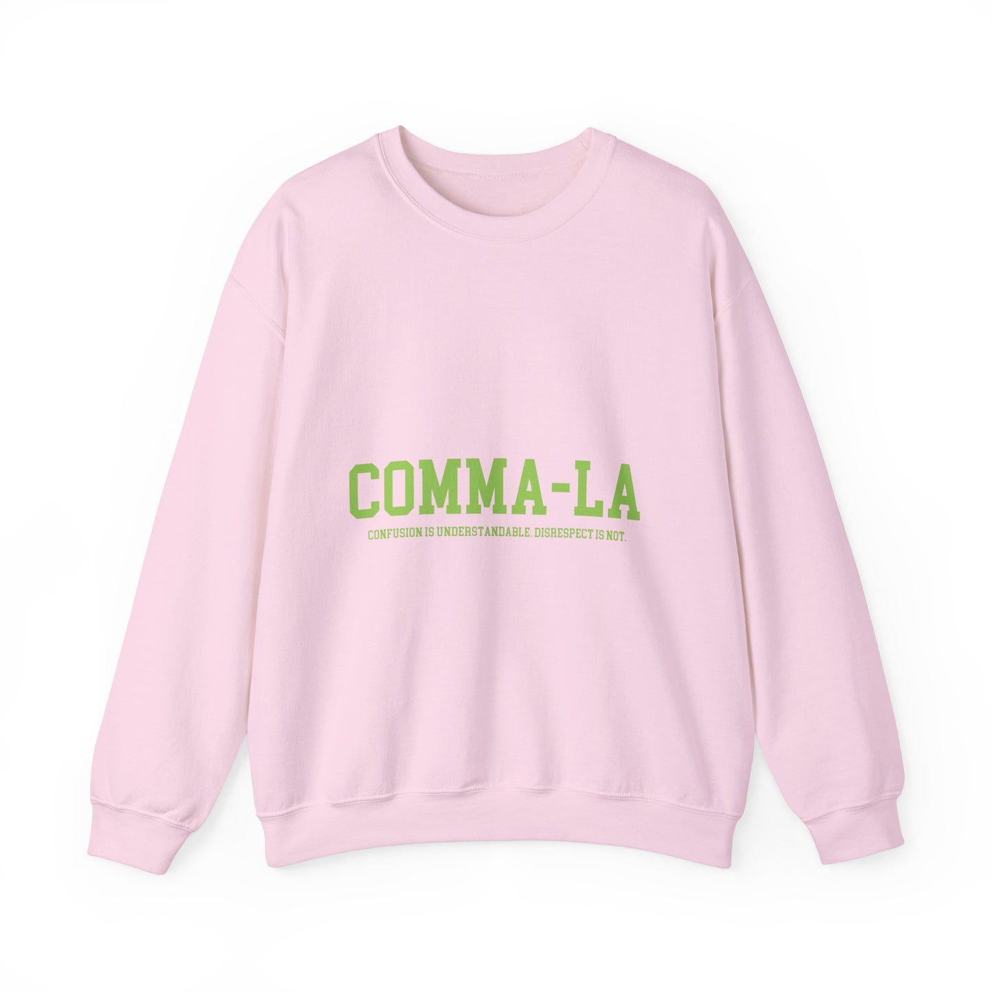 It's Pronounced Comma-La Crewneck Salmon Pink/Apple Green