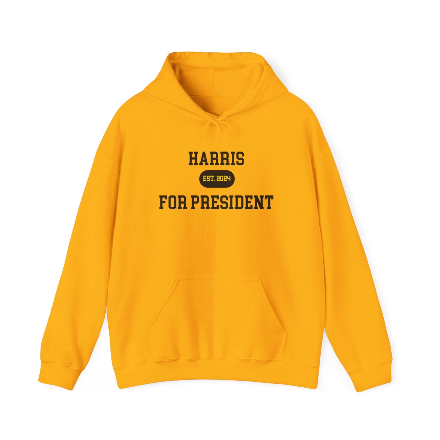 Harris For President Hoodie Black/Old Gold