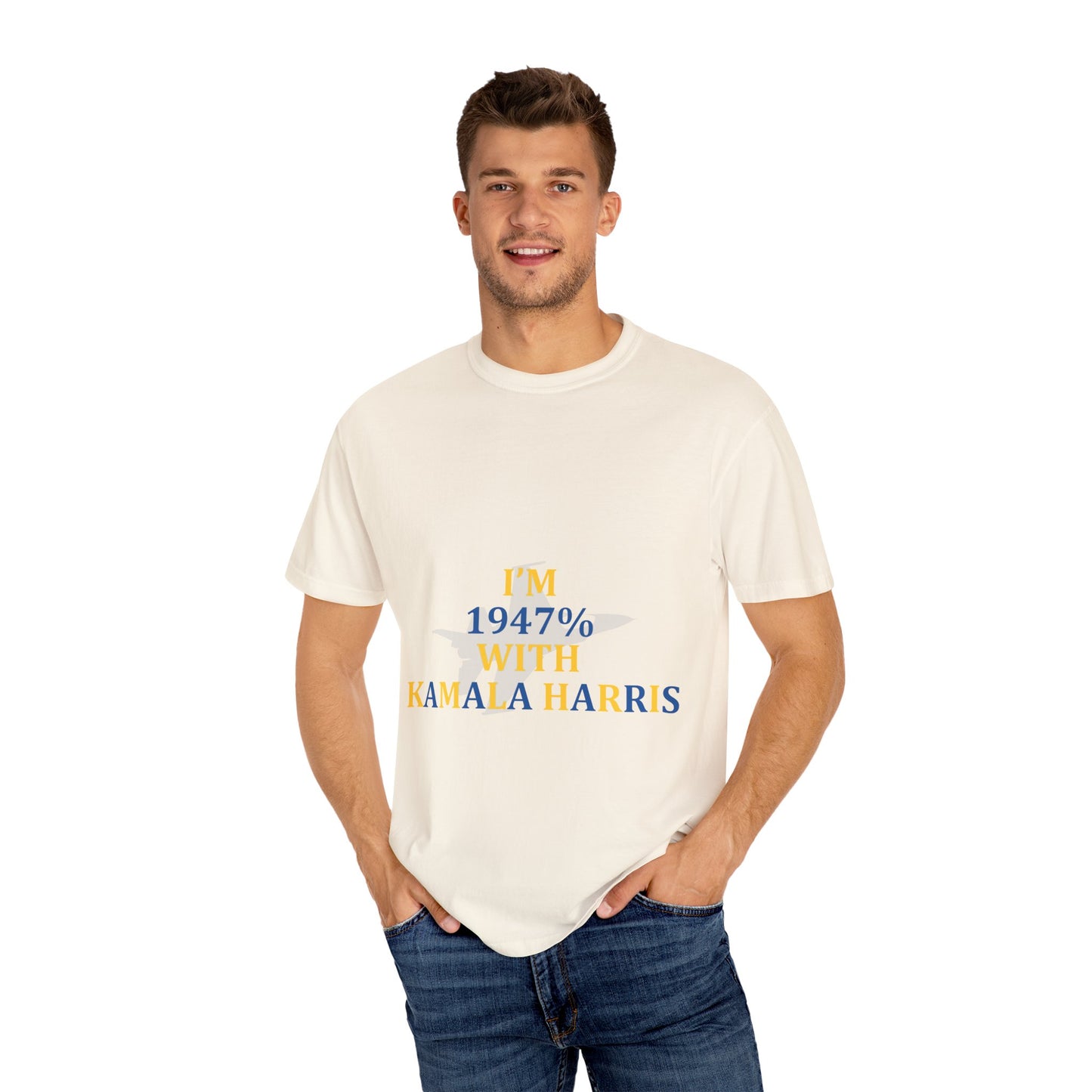 I'm 1947% With Kamala Tee Ultramarine Blue/Golden Yellow