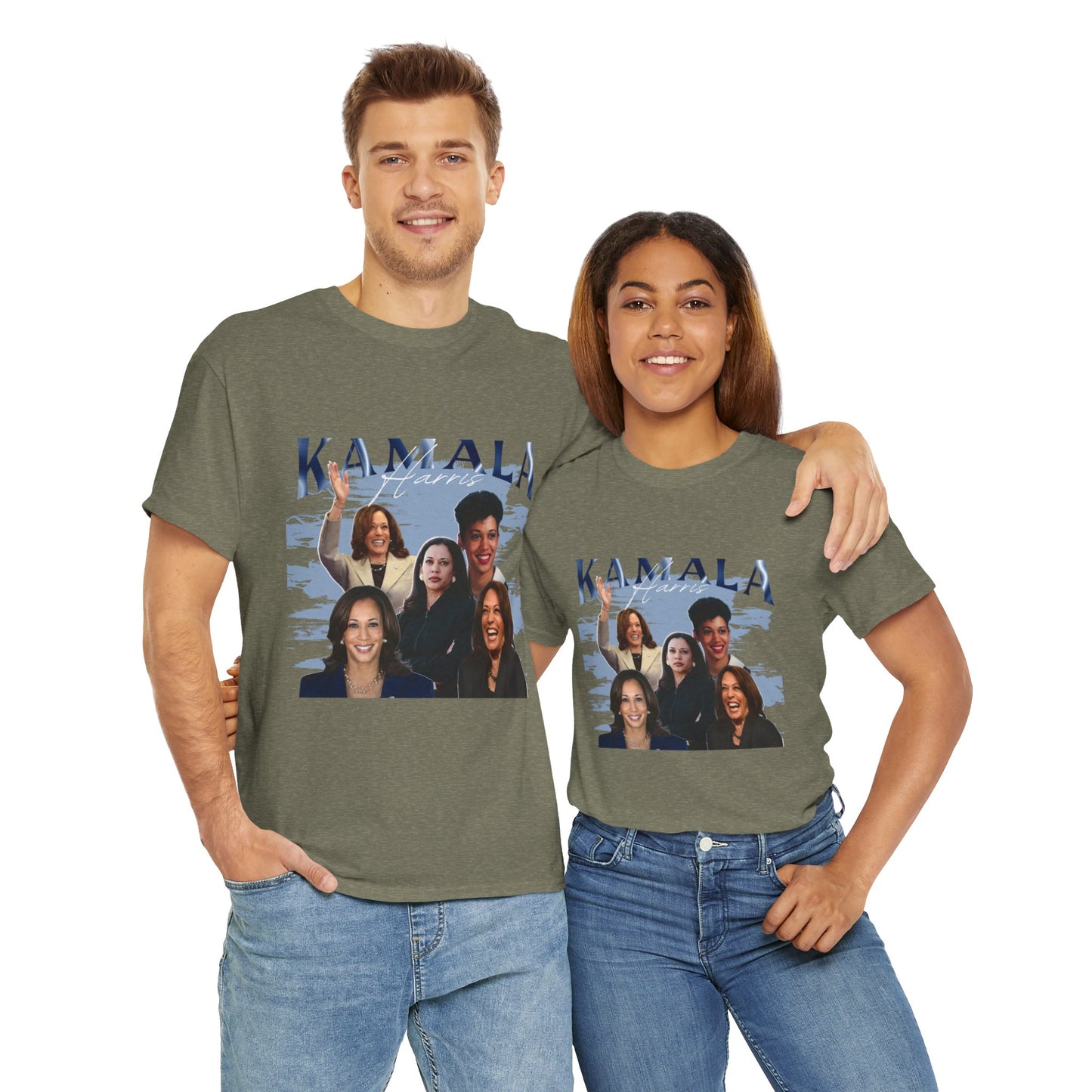 Kamala Harris Blue Collage T-Shirt