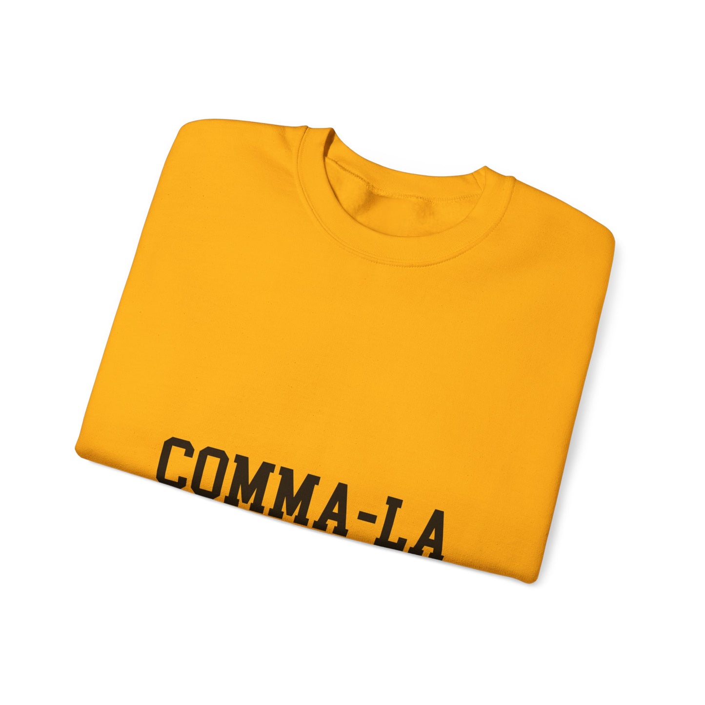 It's Pronounced Comma-La Crewneck Black/Old Gold