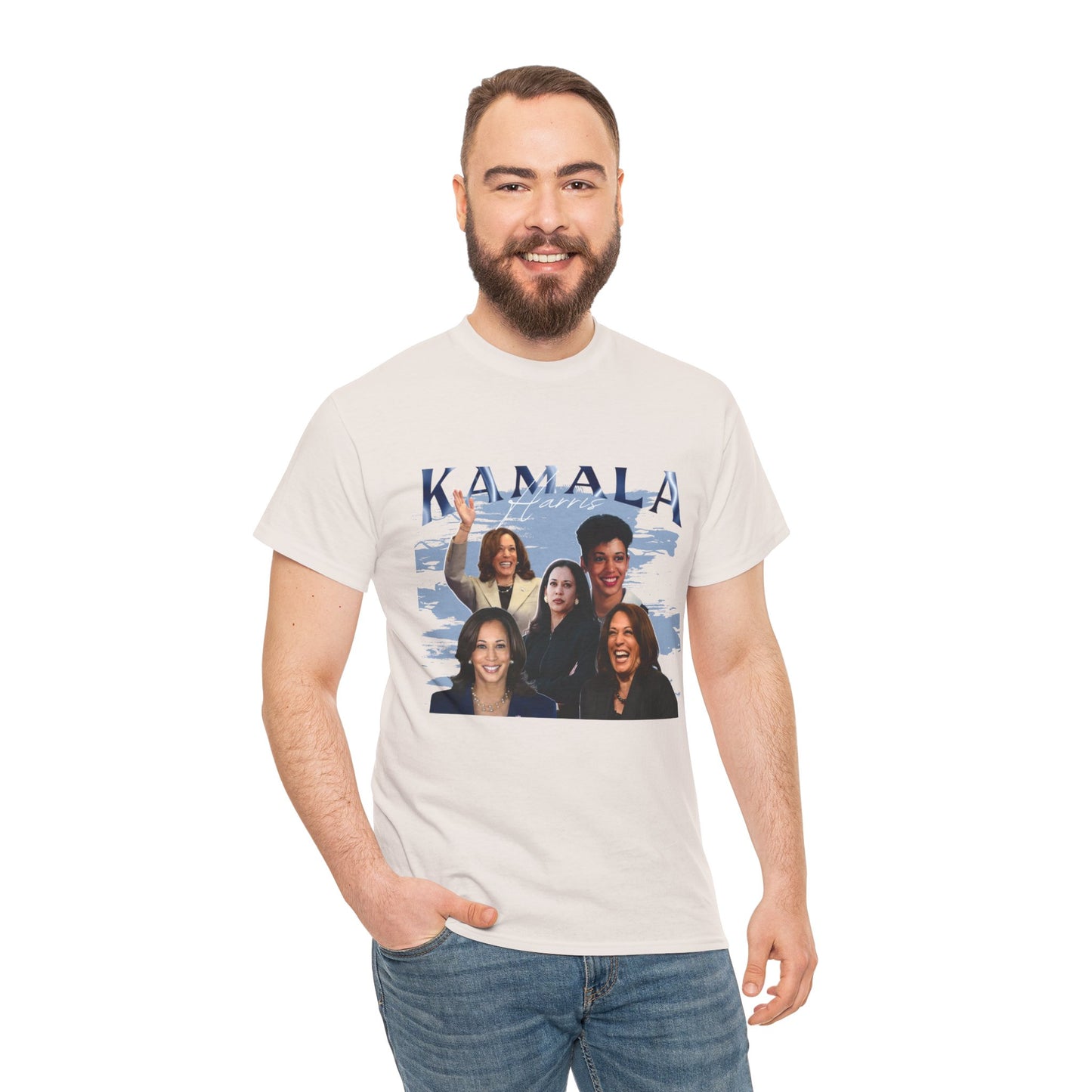 Kamala Harris Blue Collage T-Shirt