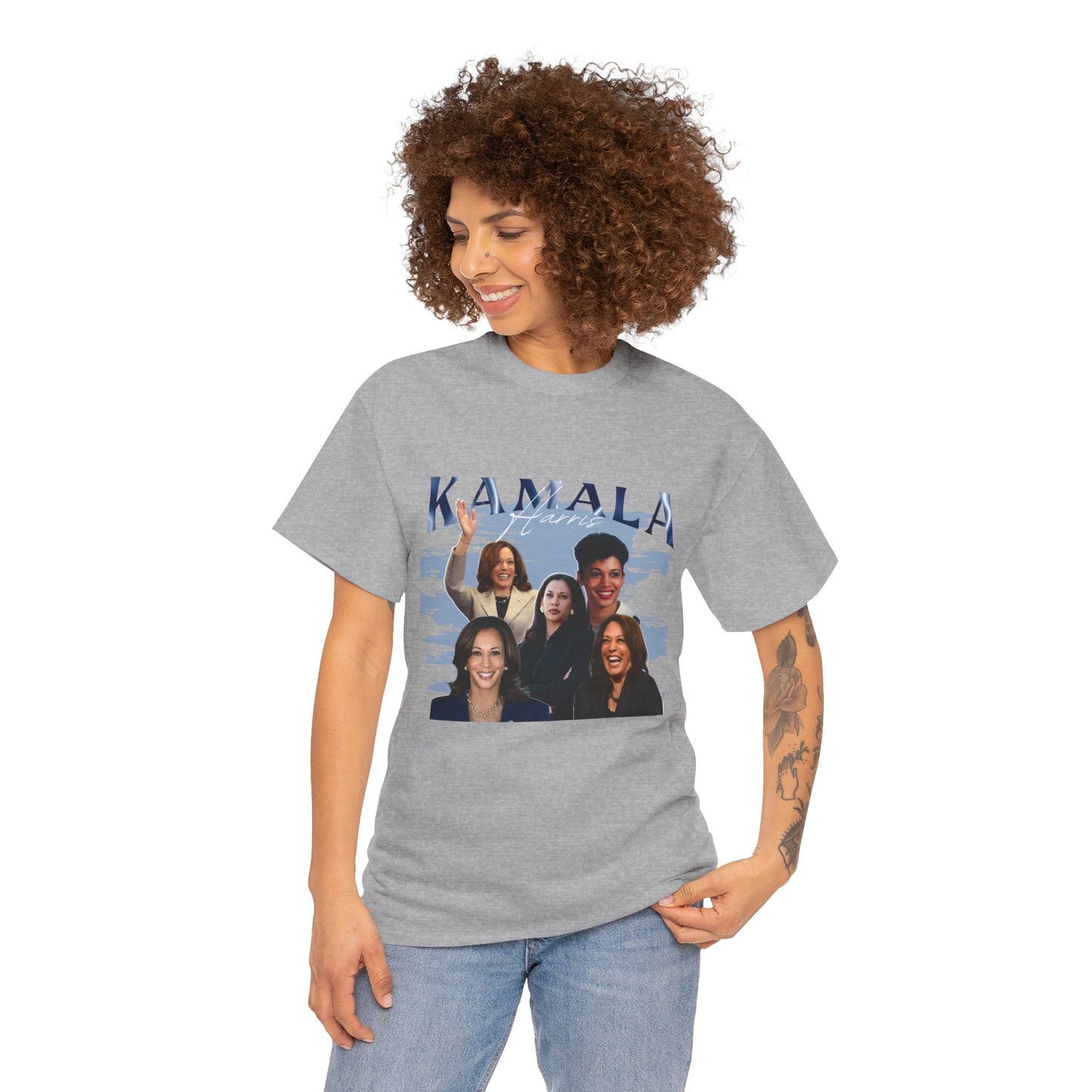 Kamala Harris Blue Collage T-Shirt