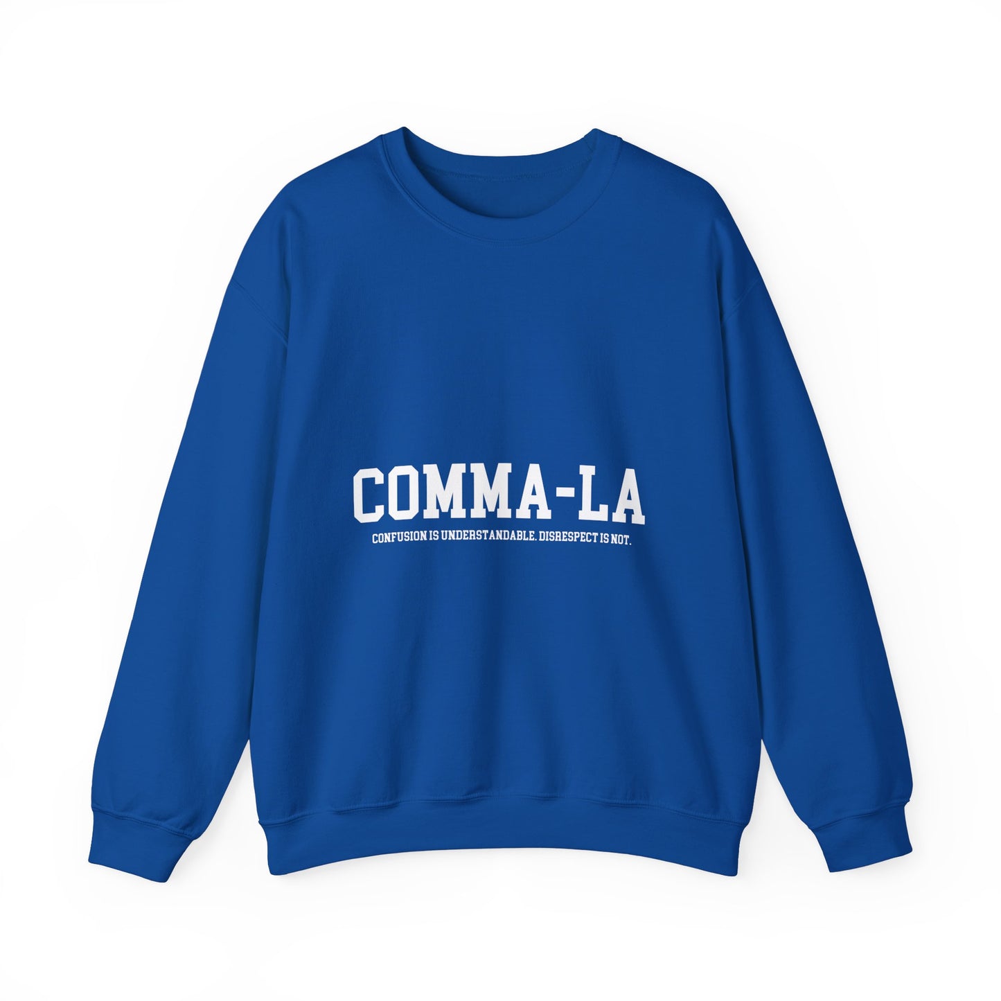 It's Pronounced Comma-La Crewneck Royal Blue/Pure White