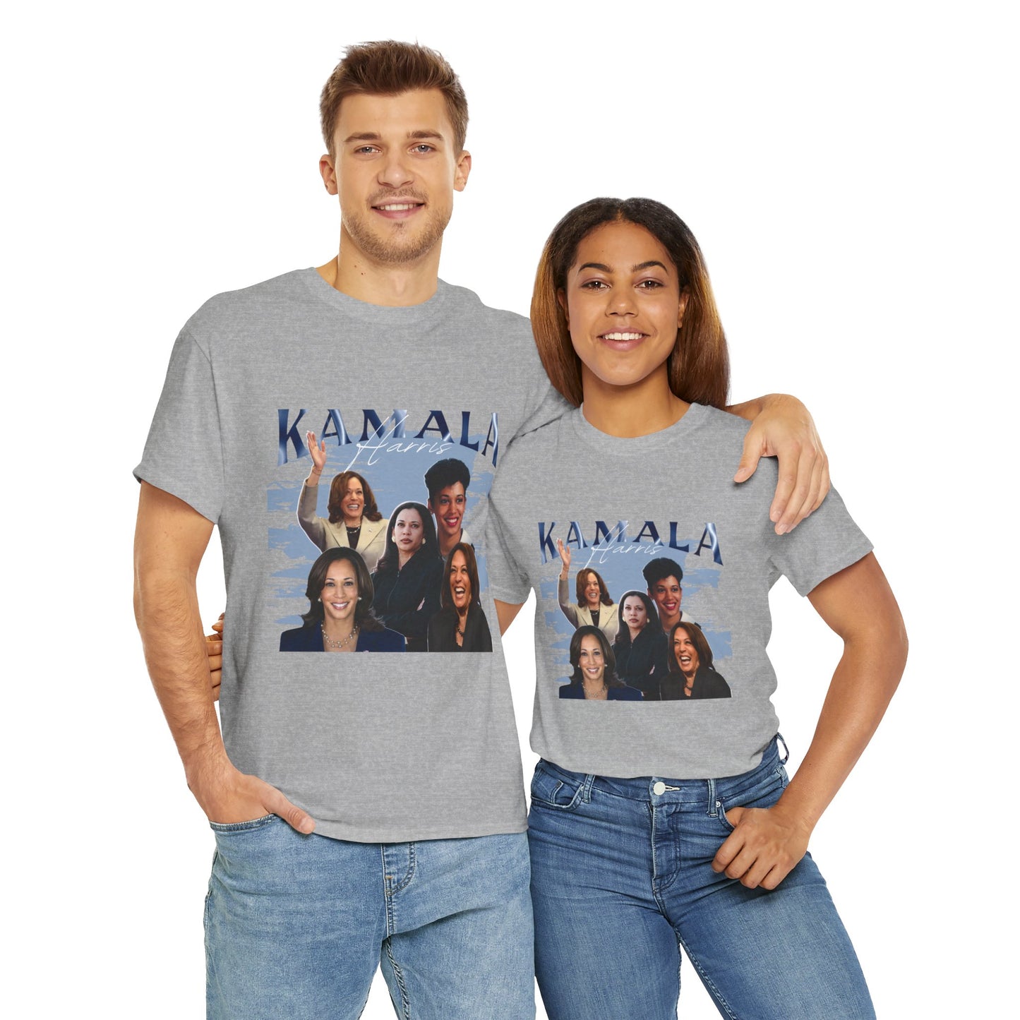 Kamala Harris Blue Collage T-Shirt