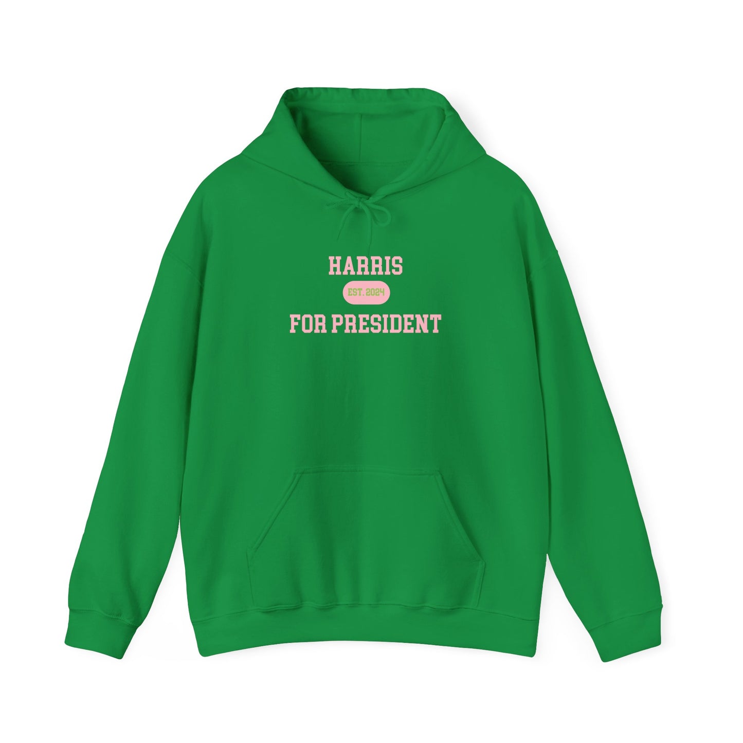 Harris For President Hoodie Salmon Pink/Apple Green