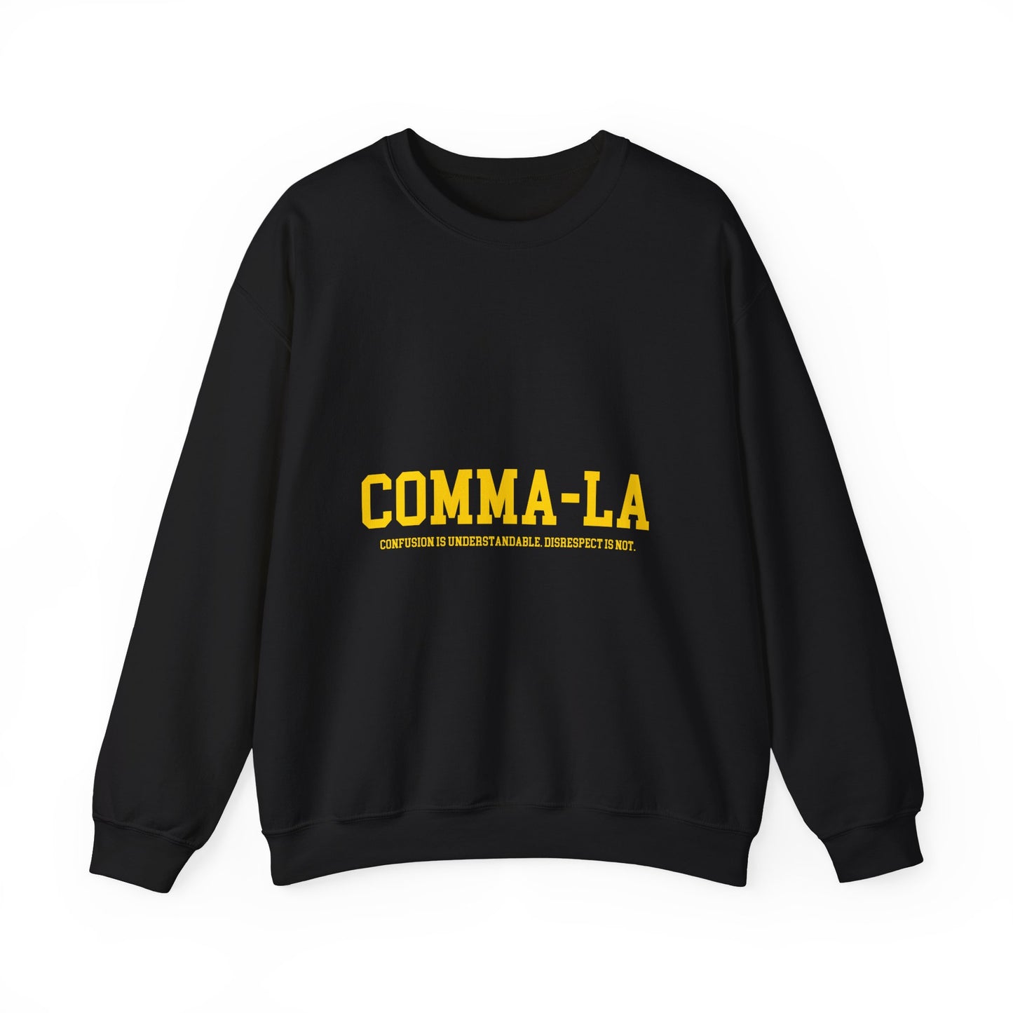 It's Pronounced Comma-La Crewneck Black/Old Gold