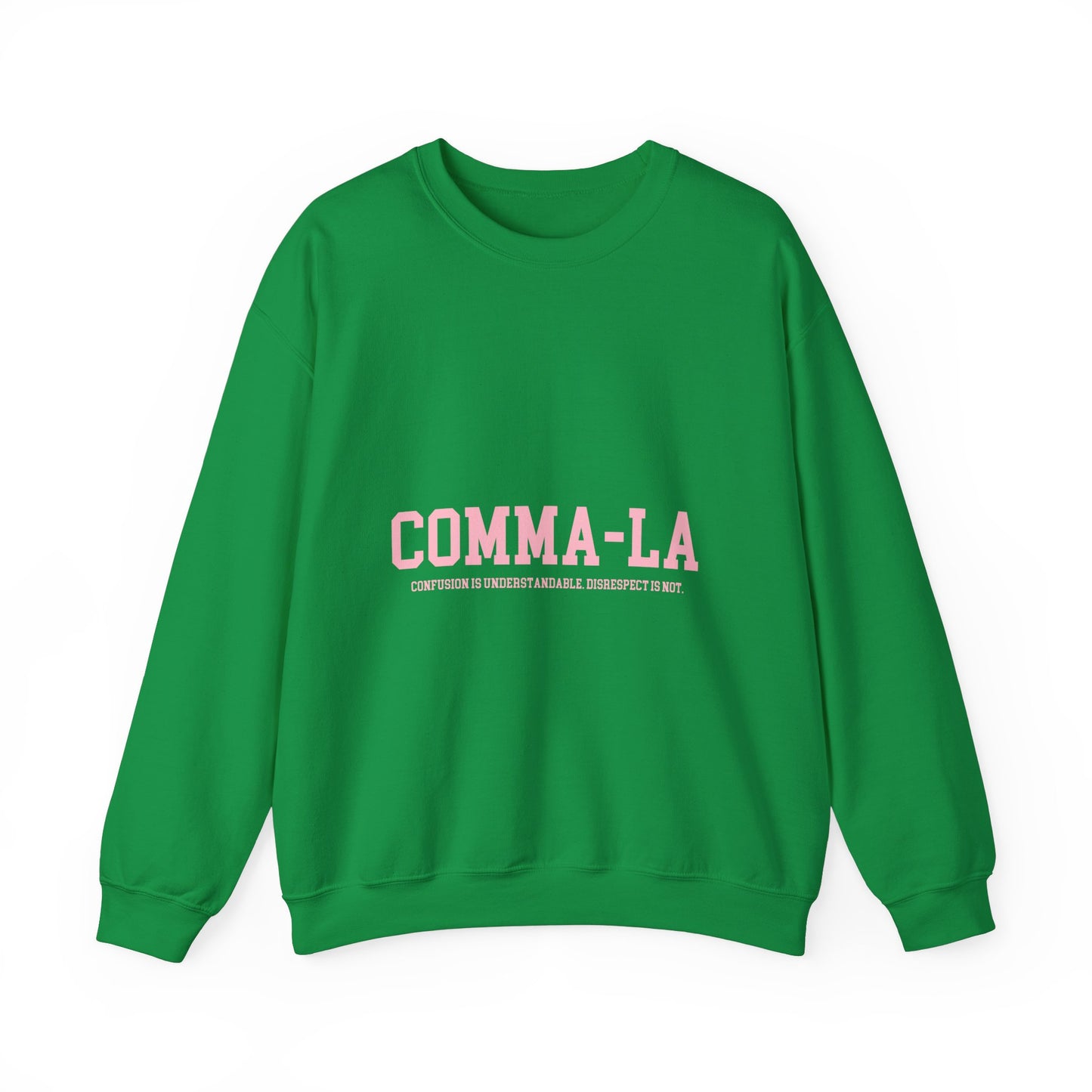 It's Pronounced Comma-La Crewneck Salmon Pink/Apple Green