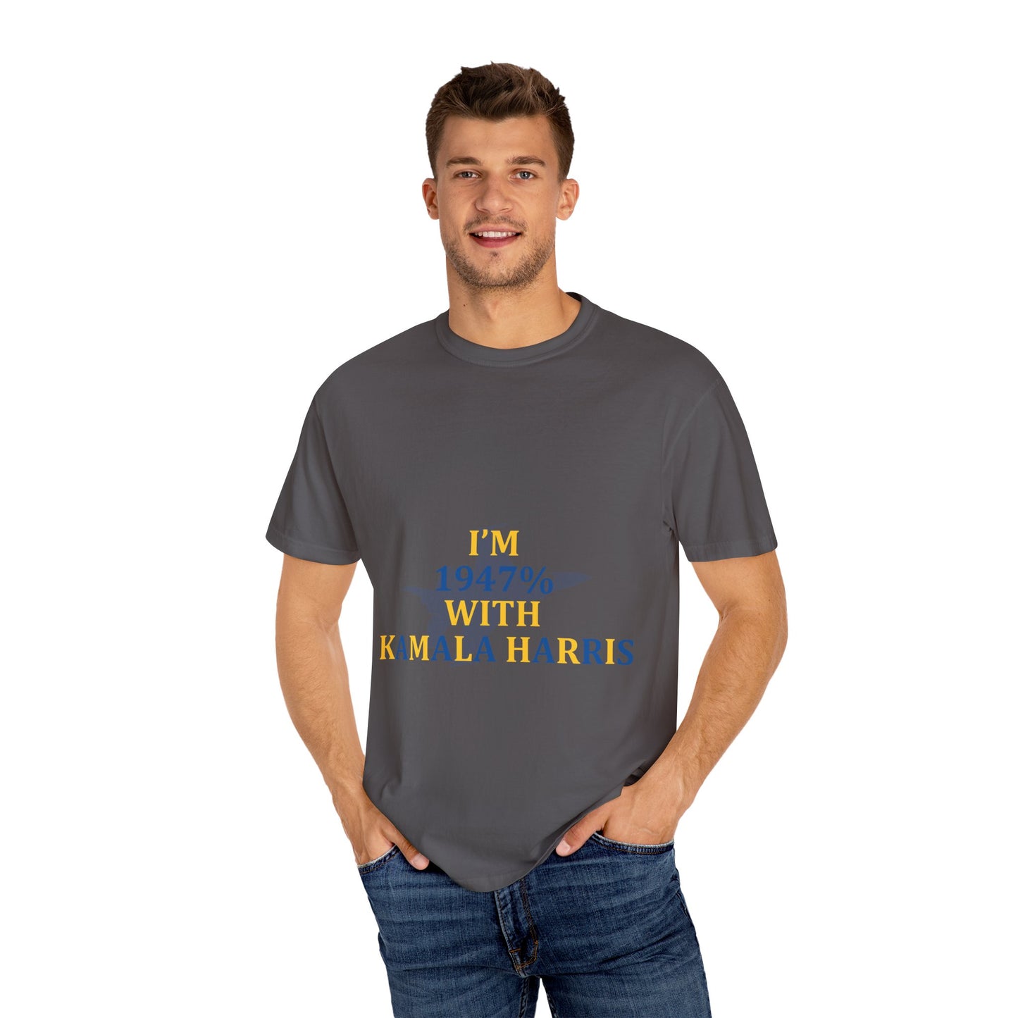 I'm 1947% With Kamala Tee Ultramarine Blue/Golden Yellow