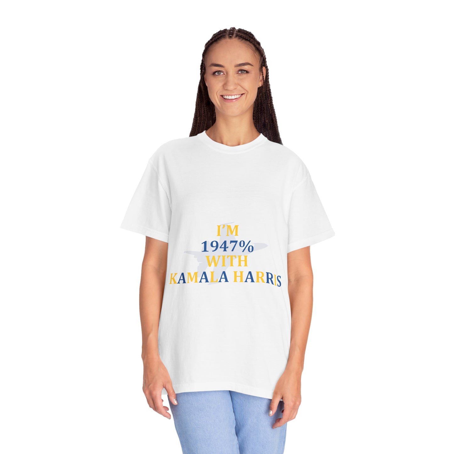 I'm 1947% With Kamala Tee Ultramarine Blue/Golden Yellow