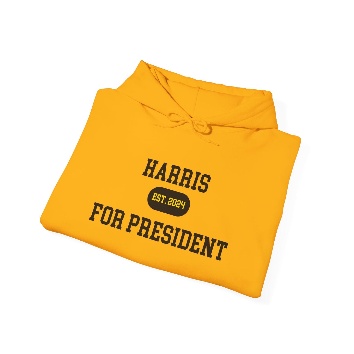 Harris For President Hoodie Black/Old Gold