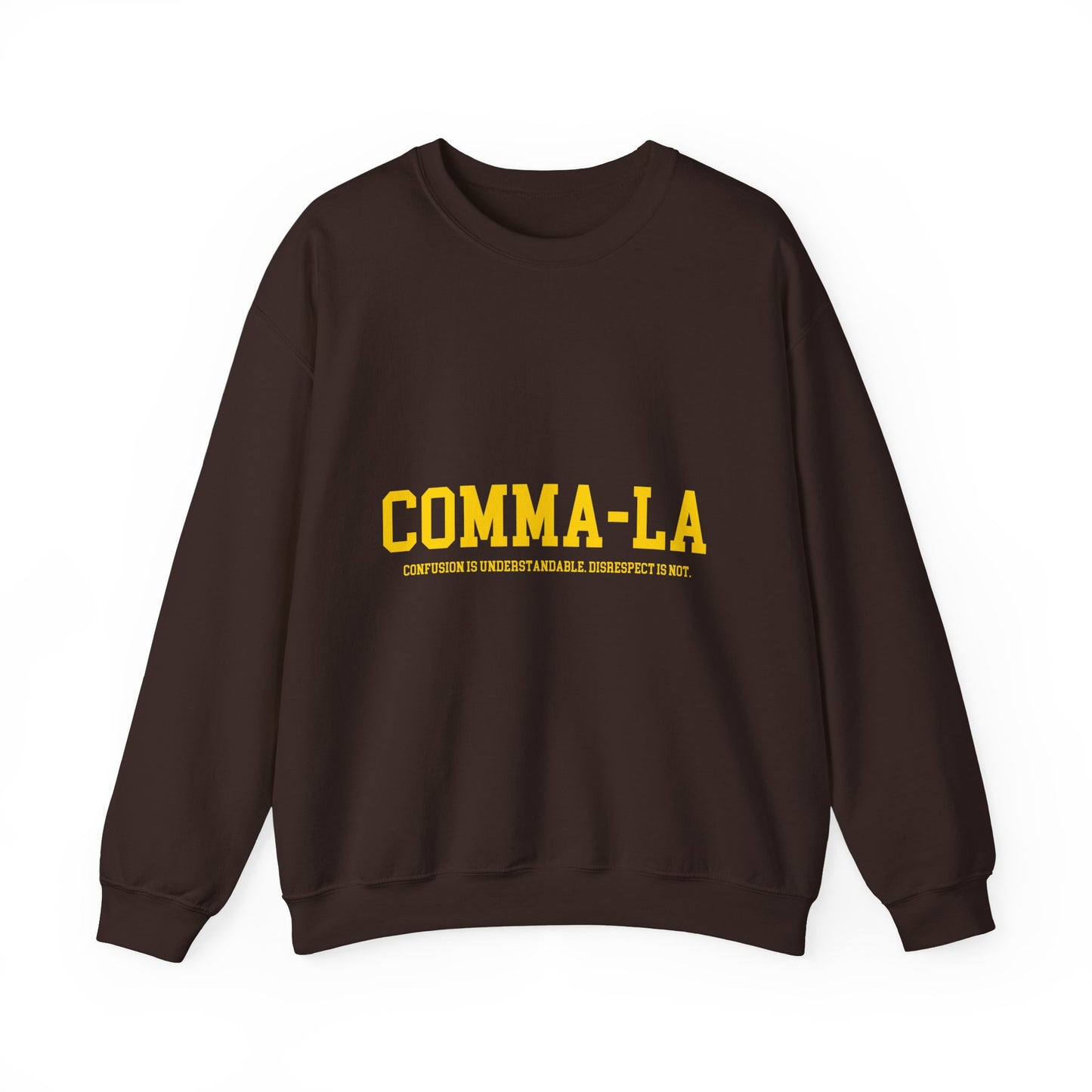 It's Pronounced Comma-La Crewneck Charcoal Brown/Gilded Gold