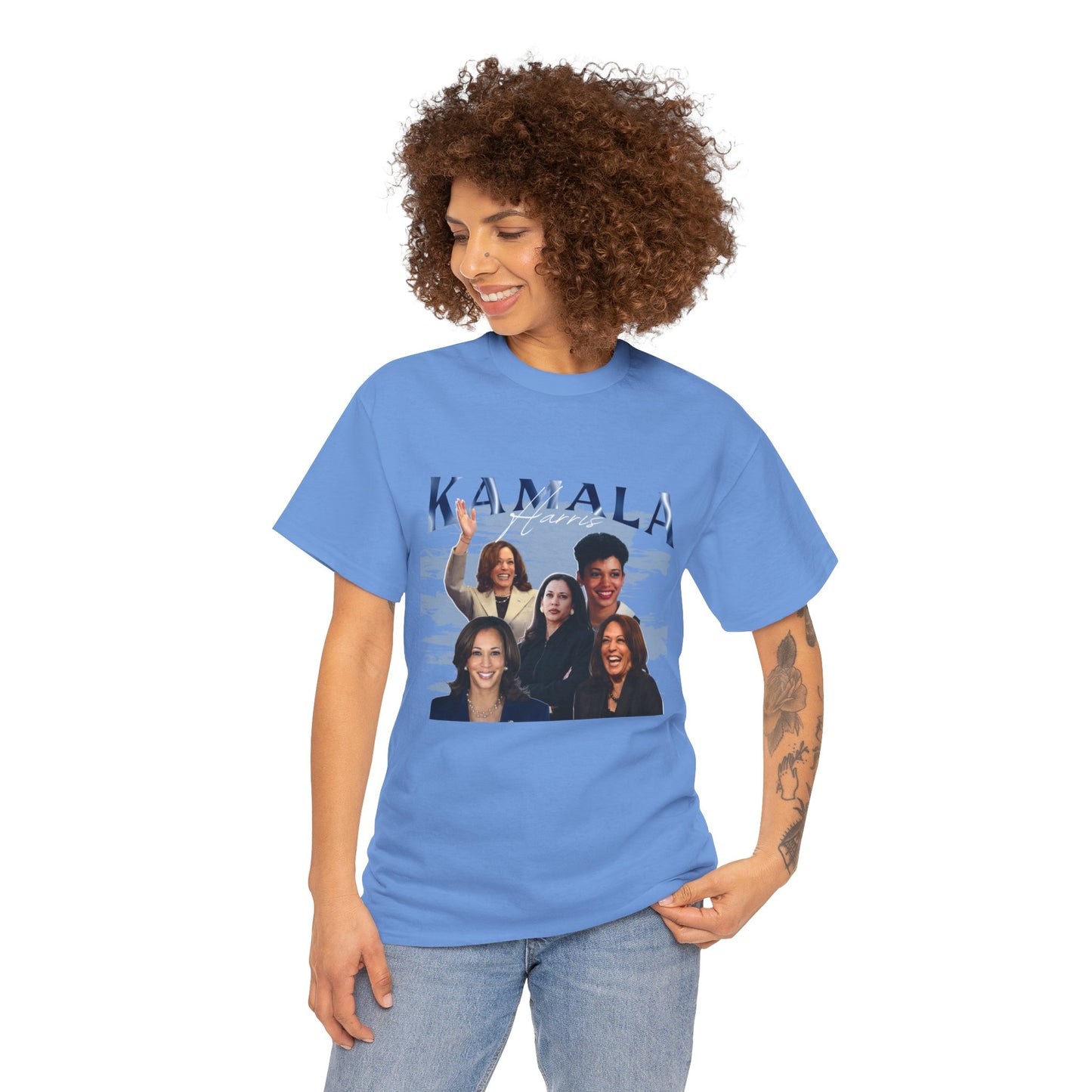 Kamala Harris Blue Collage T-Shirt