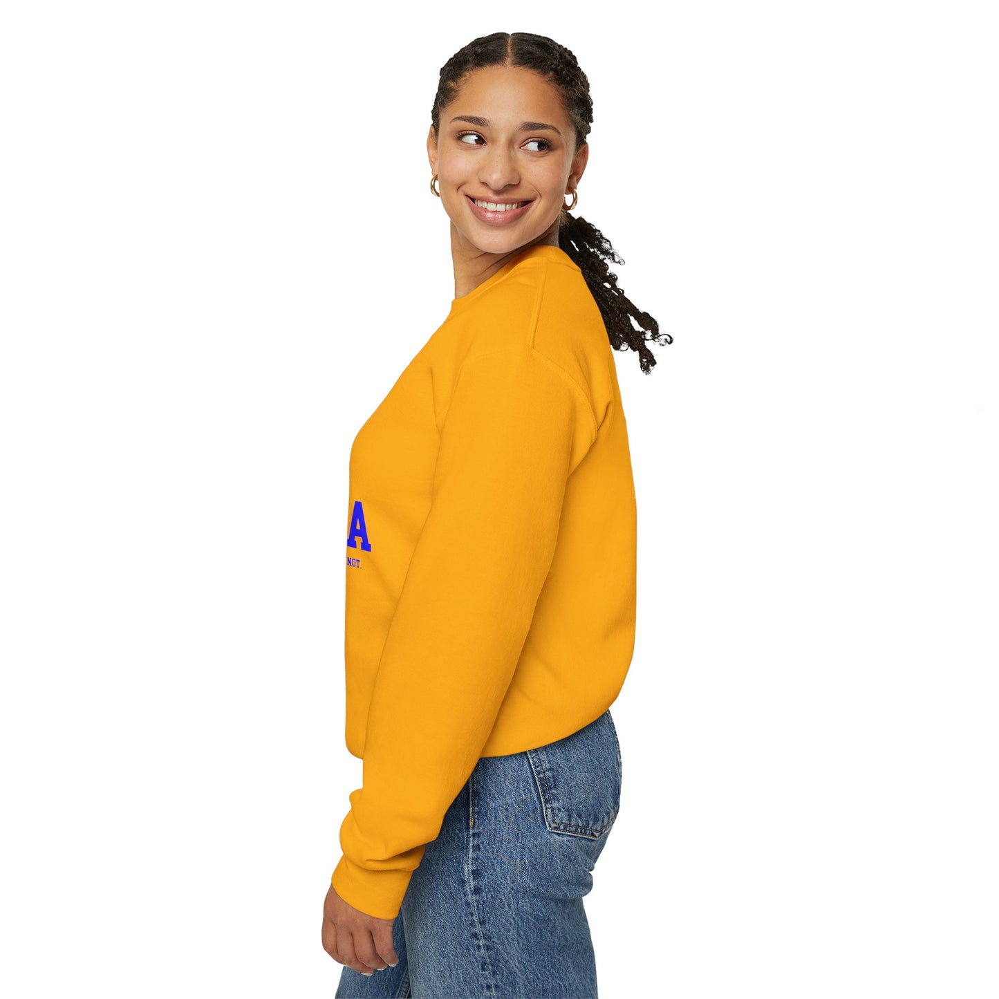 It's Pronounced Comma-La Crewneck Royal Blue/Gold