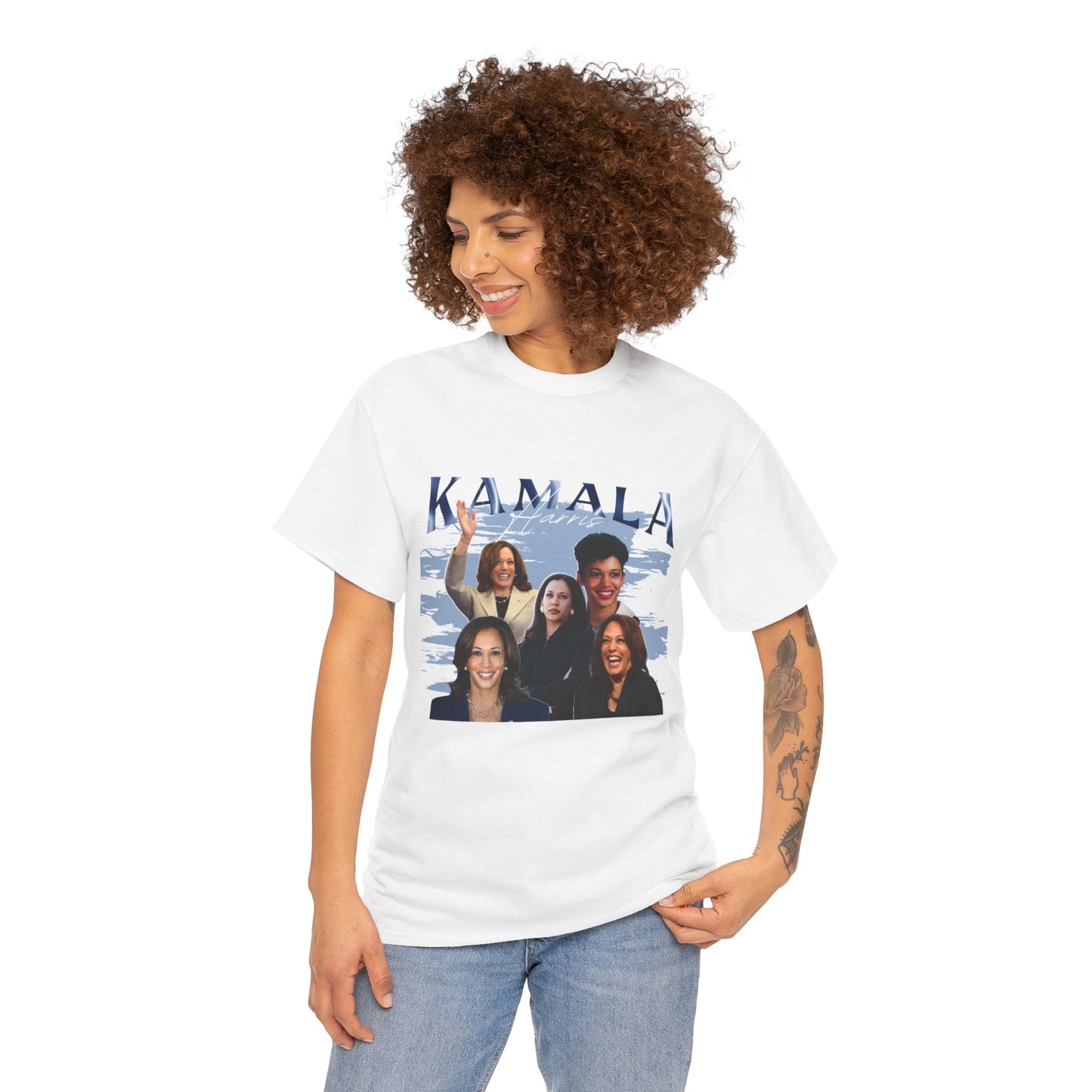 Kamala Harris Blue Collage T-Shirt